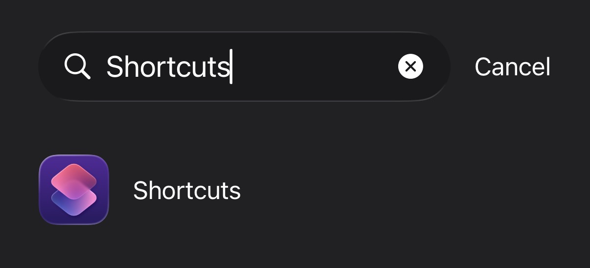 Open Shortcuts app