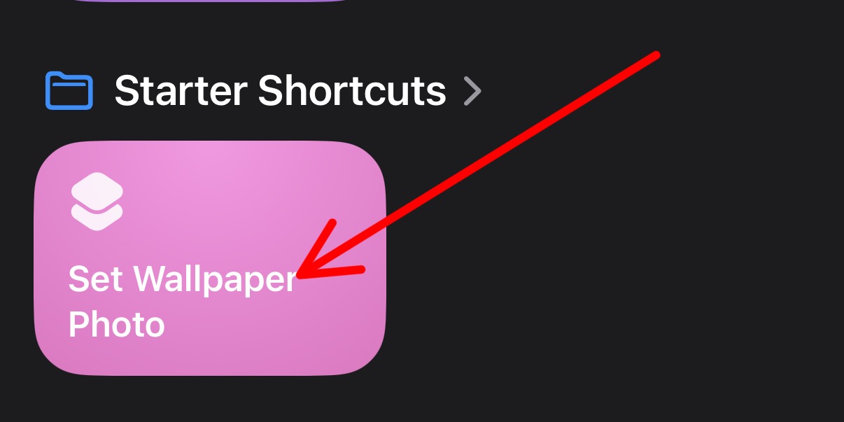 Select the created shortcut